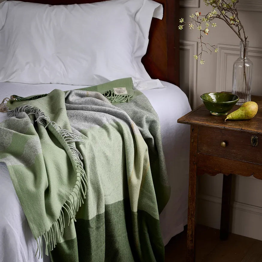 July Green Cashmere Blend Throw