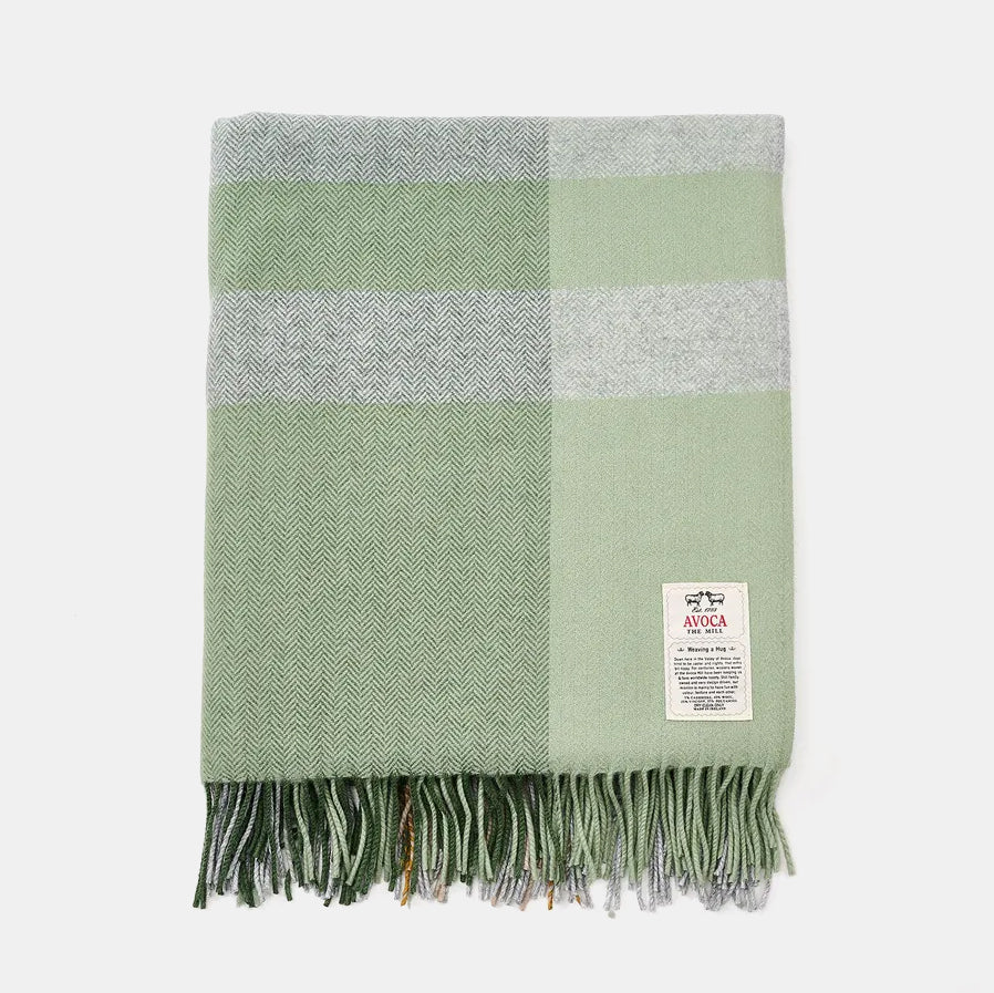 July Green Cashmere Blend Throw