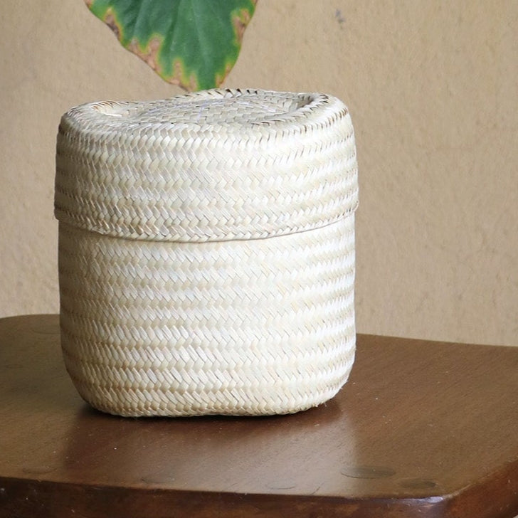 Lidded Basket in Mini Natural