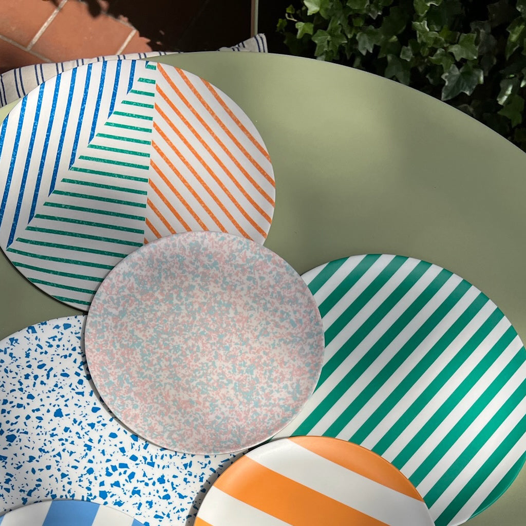 Green Stripe Plate, large