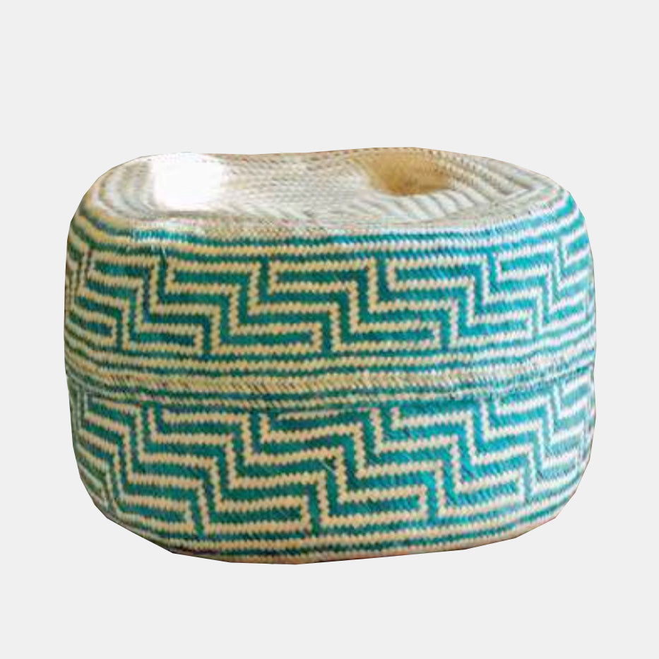 Ocean Lidded Basket in Large Wide