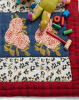 Leopard Stripes Dark Blue Quilt, baby