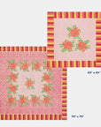Lisa Corti Camelia Pink Magenta Cotton Blockprint Tablecloth at Collyer's Mansion