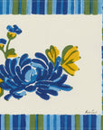 Lisa Corti Vienna Blue Cream Canvas Placemat at Collyer's Mansion