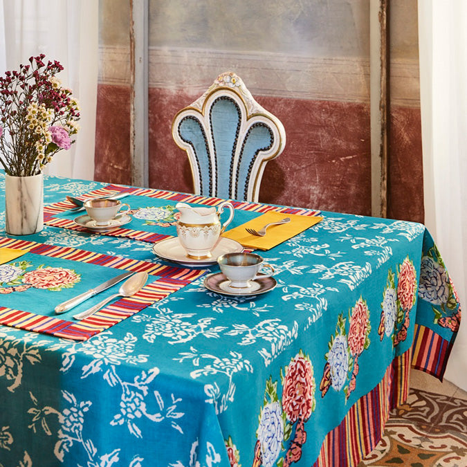 Kandem Queen Green Cotton Tablecloth