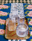 Leopard Stripes Dark Blue Cotton Tablecloth