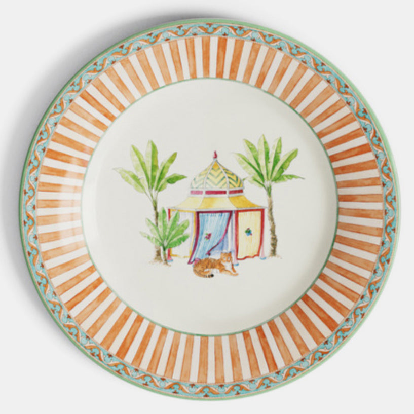 Sariska Porcelain Dessert Plate in Orange