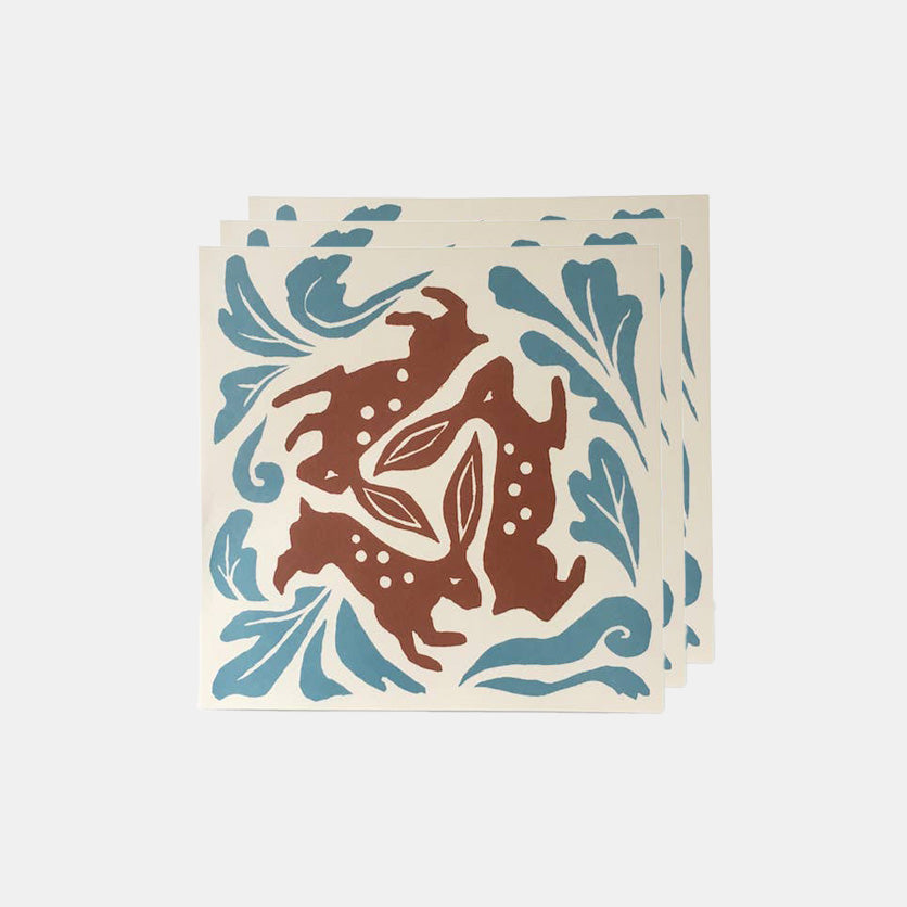 Three Hares Cards: Pack of 10