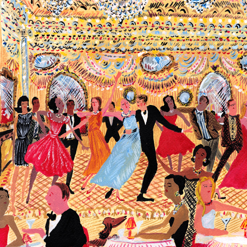 Red Dress Dance Party Print