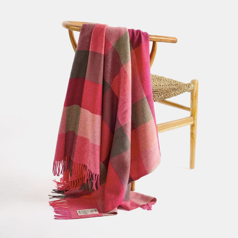 Pink Fields Lambswool Throw