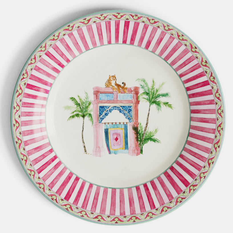Sariska Porcelain Dessert Plate in Pink