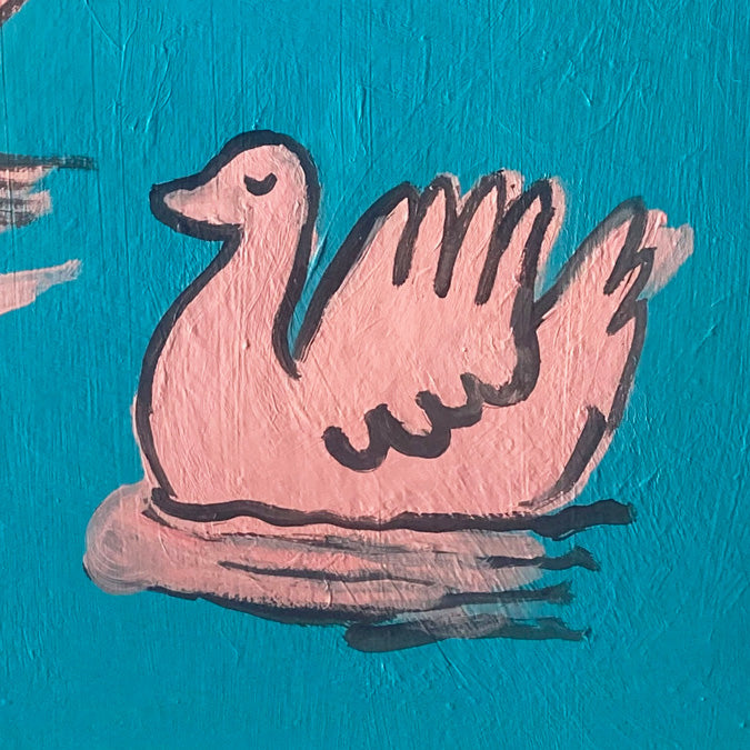 Pink Swans III by Steph Becker