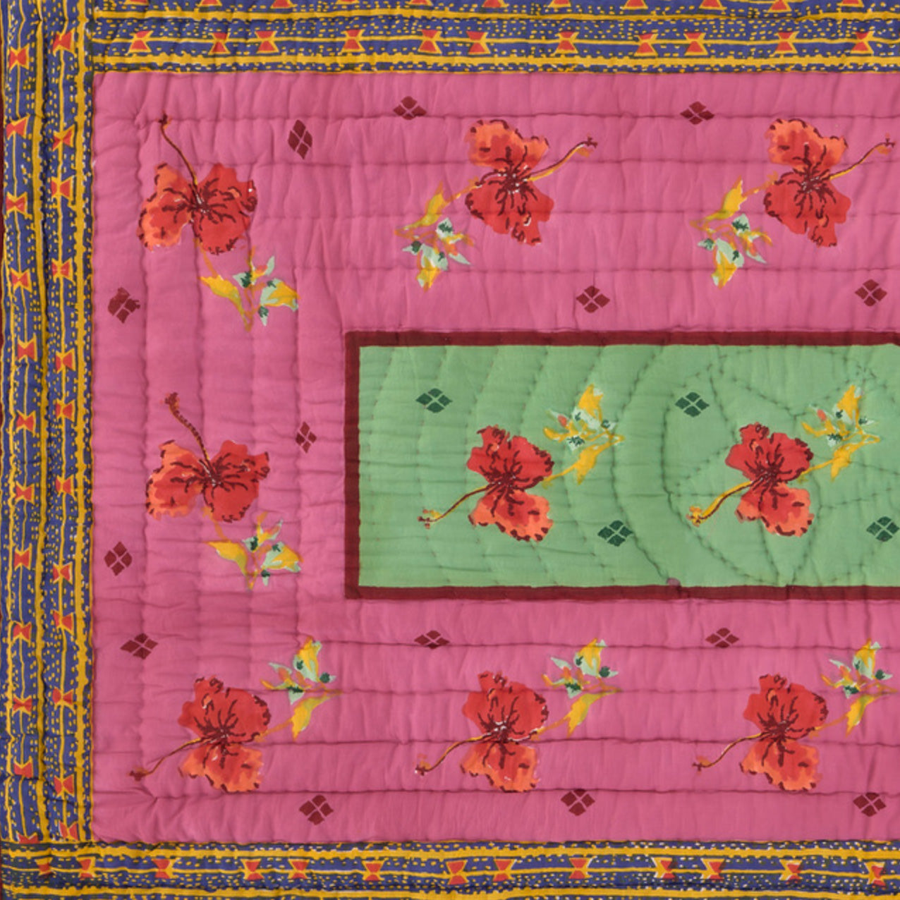 Ibisco Green Pink Junior Quilt