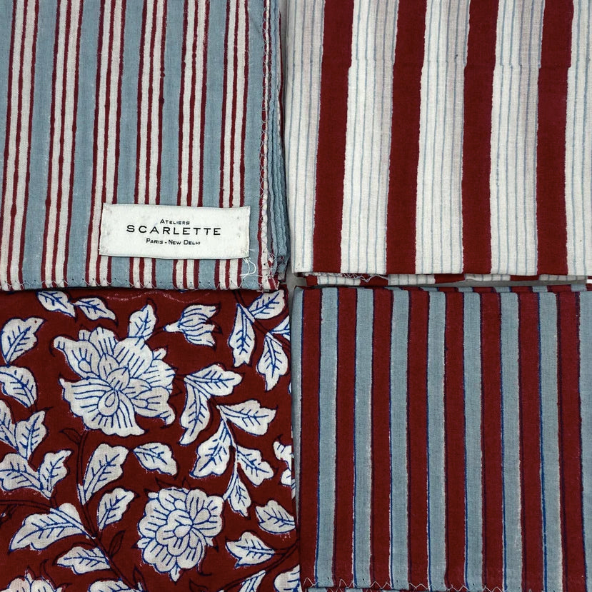 Red and Blue Napkins: Set of 4