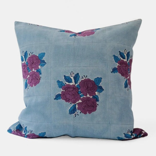 Sara Blue Square Pillow