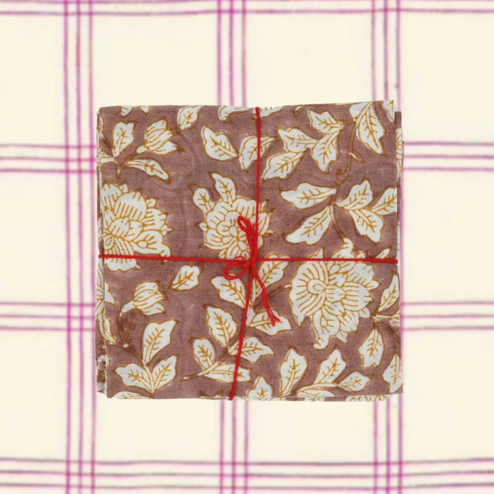 Iris Rosewood Napkins: Set of 4