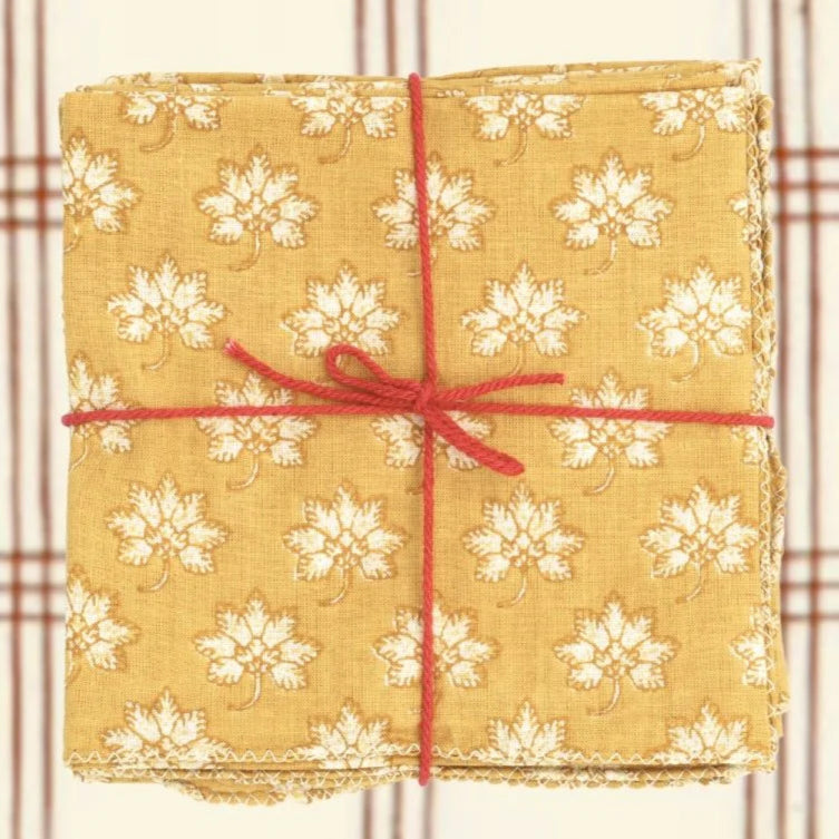 Plumbago Gold Napkins: Set of 4