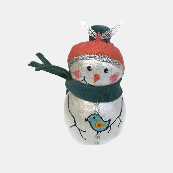 Snowman with Blue Bird Ornament