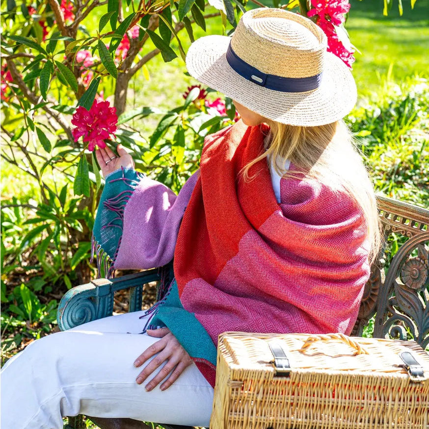 Stella Sunburst Teal Cashmere Blend Throw