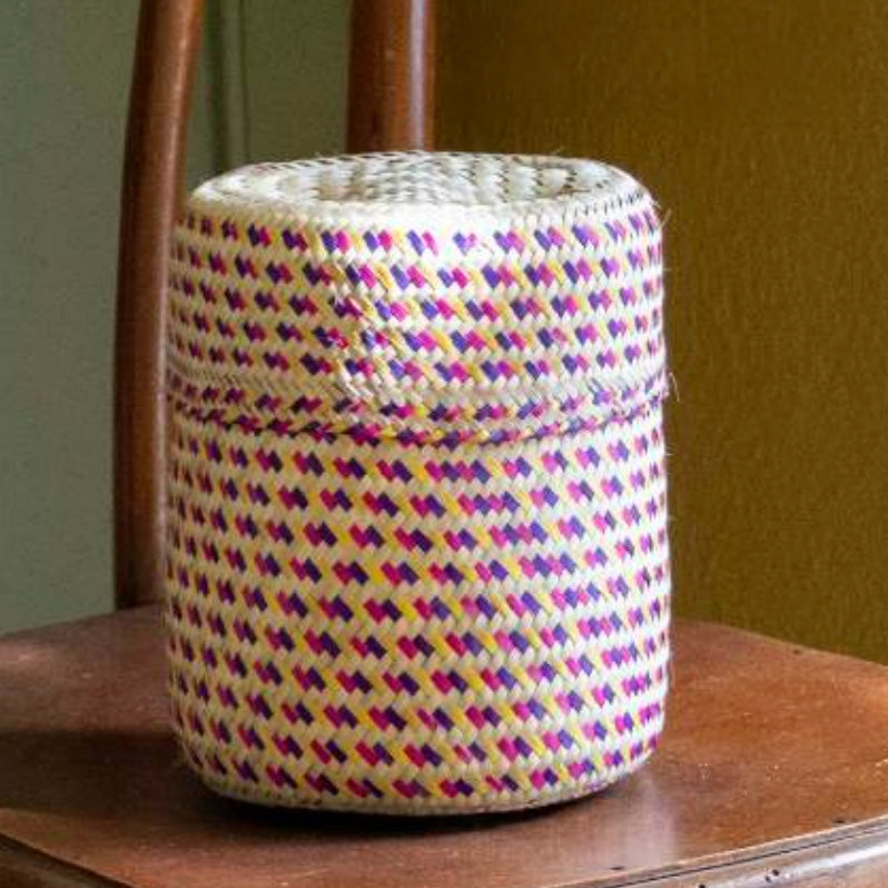Sunset Lidded Basket in Small Tall
