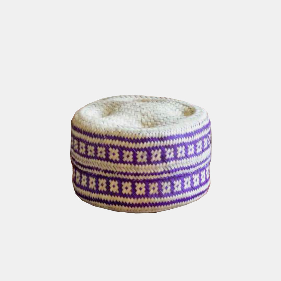 Sunset Lidded Basket in Small Wide