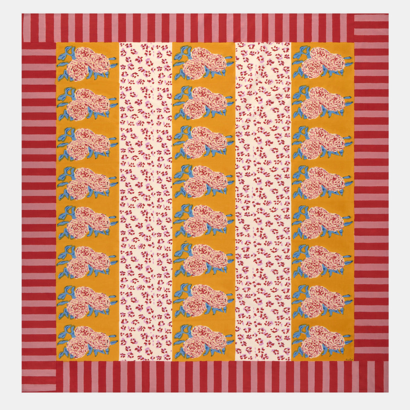 Leopard Stripes Gold Cotton Tablecloth