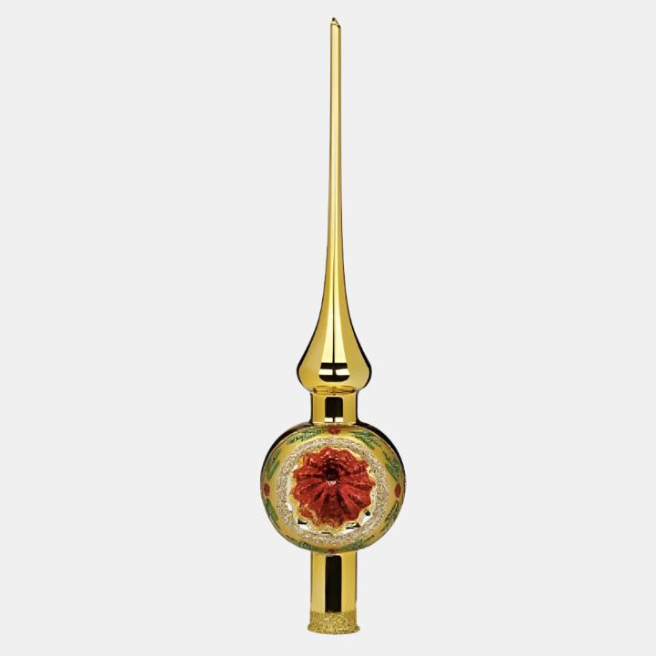 Christmas Sparkler Tree Topper in Red and Gold
