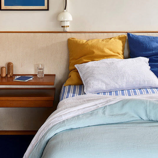 Linen Euro Pillowcase in Atlantic Blue