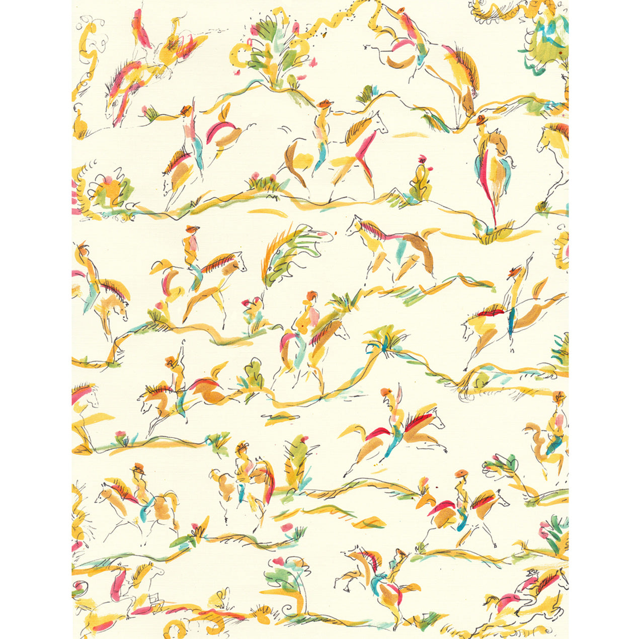 Horses and Cowboys Print