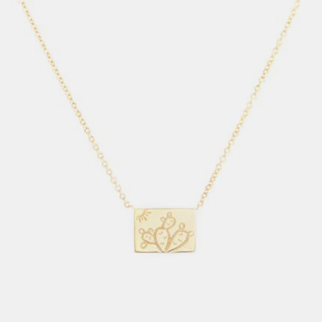 Postcard Charm Necklace in Cactus