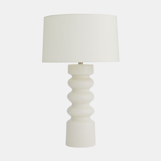 Wheaton Lamp in White Crackle