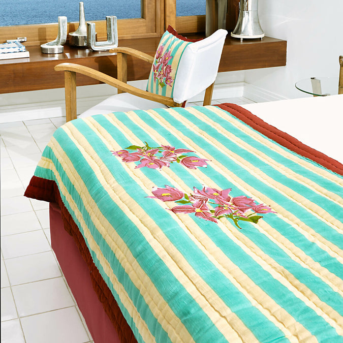 Bouganville Stripes Veronese Junior Quilt