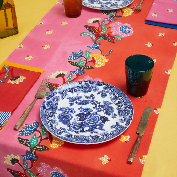 Indonesian Red Rose Table Runner