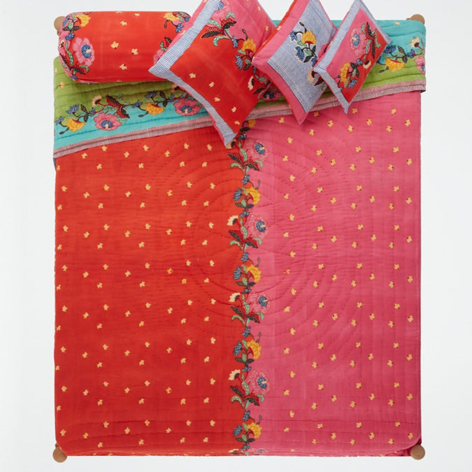 Indonesian Aqua Olive Quilt