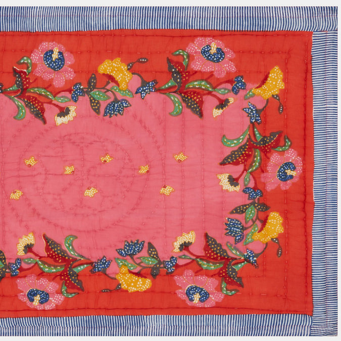 Indonesian Red Rose Baby Quilt
