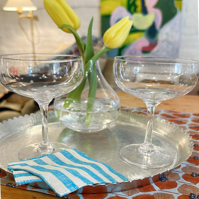 Crystal Cocktail Glass with Stars