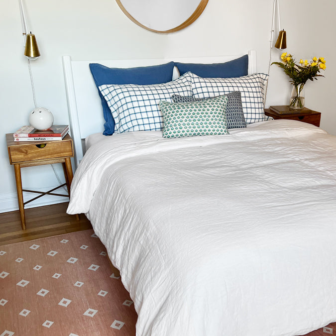 Linen Euro Pillowcase in Atlantic Blue