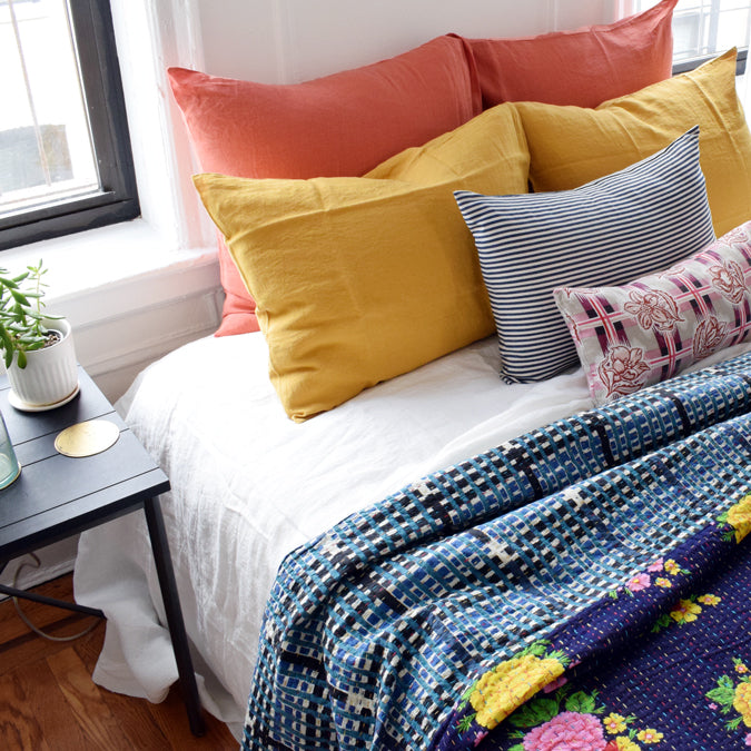 Linen Euro Pillowcase in Terracotta