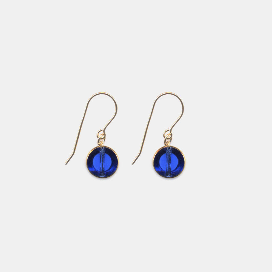Blue Circle Drop Earrings, Earrings, I. Ronni Kappos, Collyer's Mansion - Collyer's Mansion