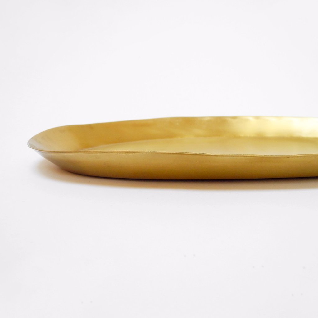 Fog Linen Oval Brass Tray for dining or home decor - Collyer's Mansion