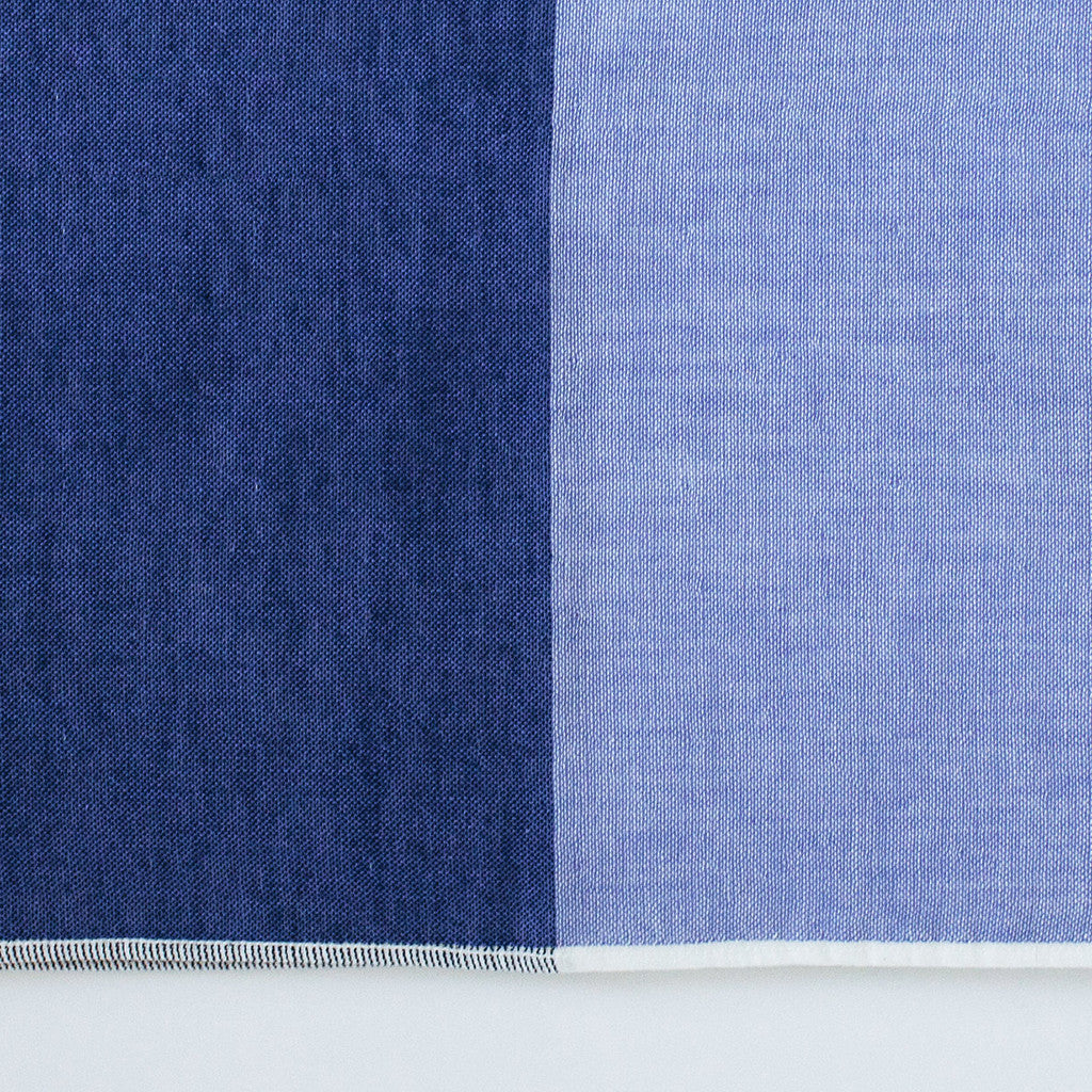 Two Tone Bath Towel in Blue Chambray