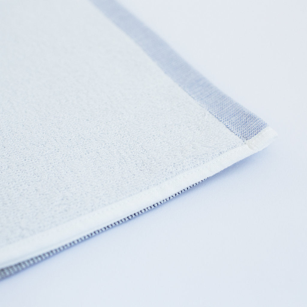 Two Tone Bath Towel in Blue Chambray