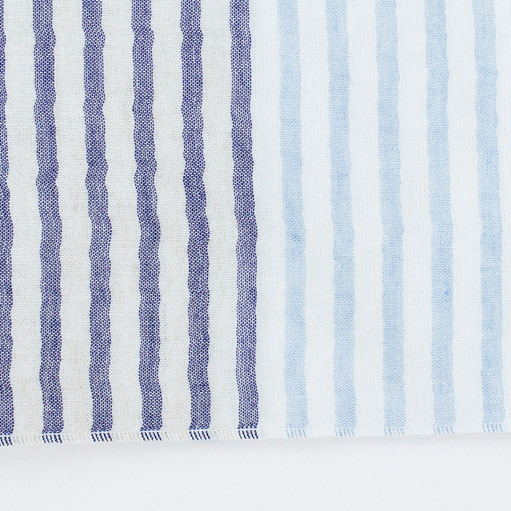 Two Tone Stripe Bath Towel in Blue