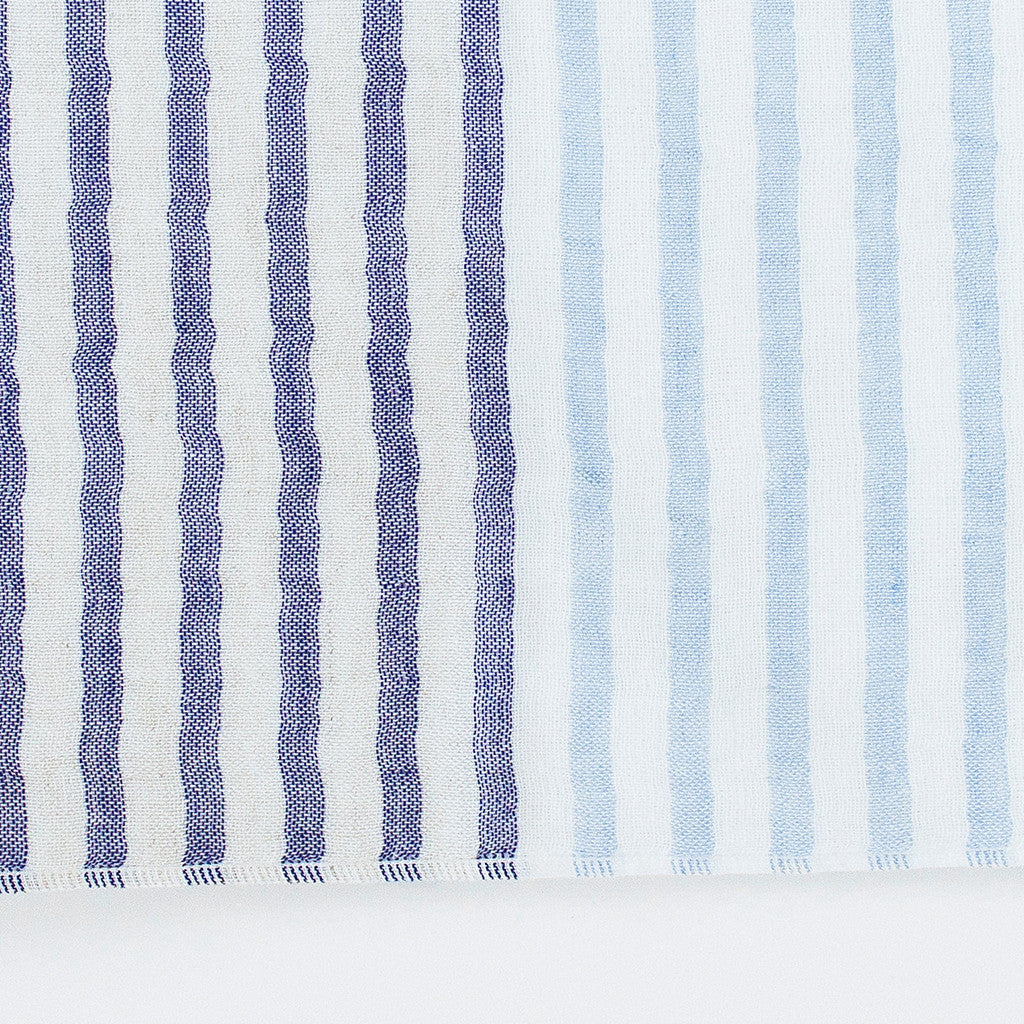 Two Tone Bath Towel in Blue Stripe