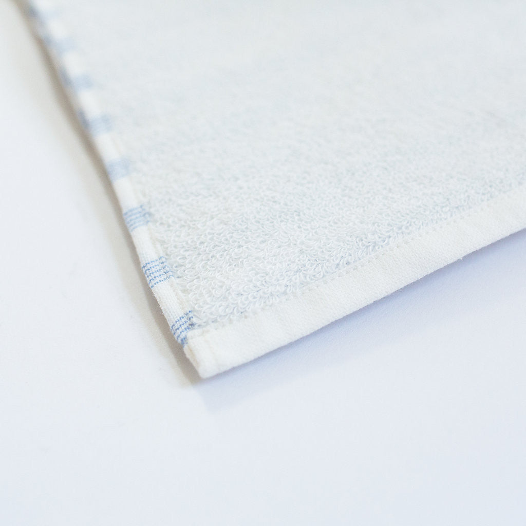 Two Tone Bath Towel in Blue Stripe