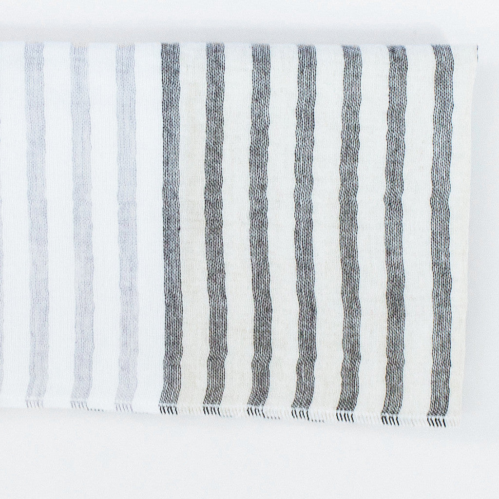 Two Tone Hand Towel in Charcoal Stripe