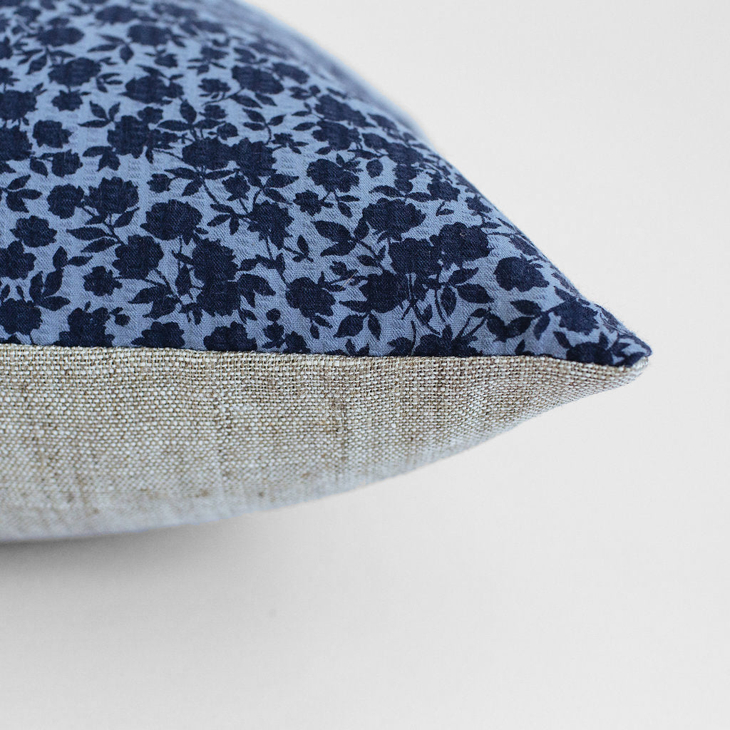 Blue Floral Pillow, lumbar, Pillow, Collyer's Mansion, Collyer's Mansion - Collyer's Mansion
