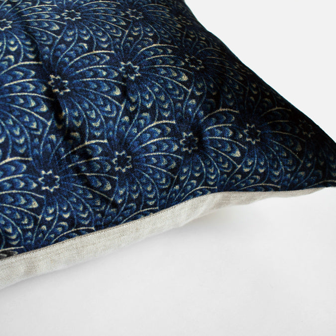 Capello Shell Navy Velvet Pillow, lumbar