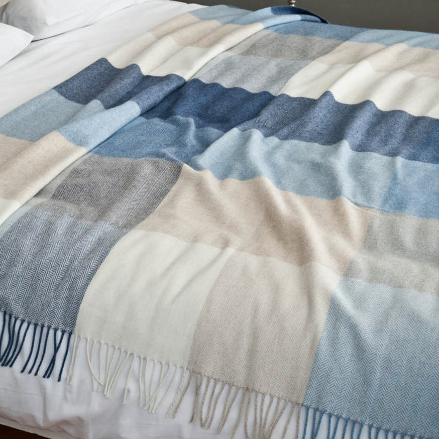 Capri Denim Cashmere Blend Throw