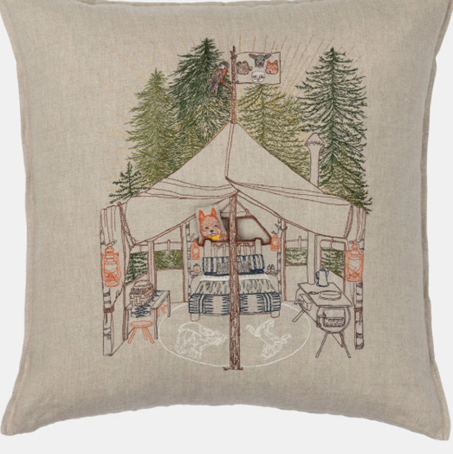 Camper Fox Square Pocket Pillow